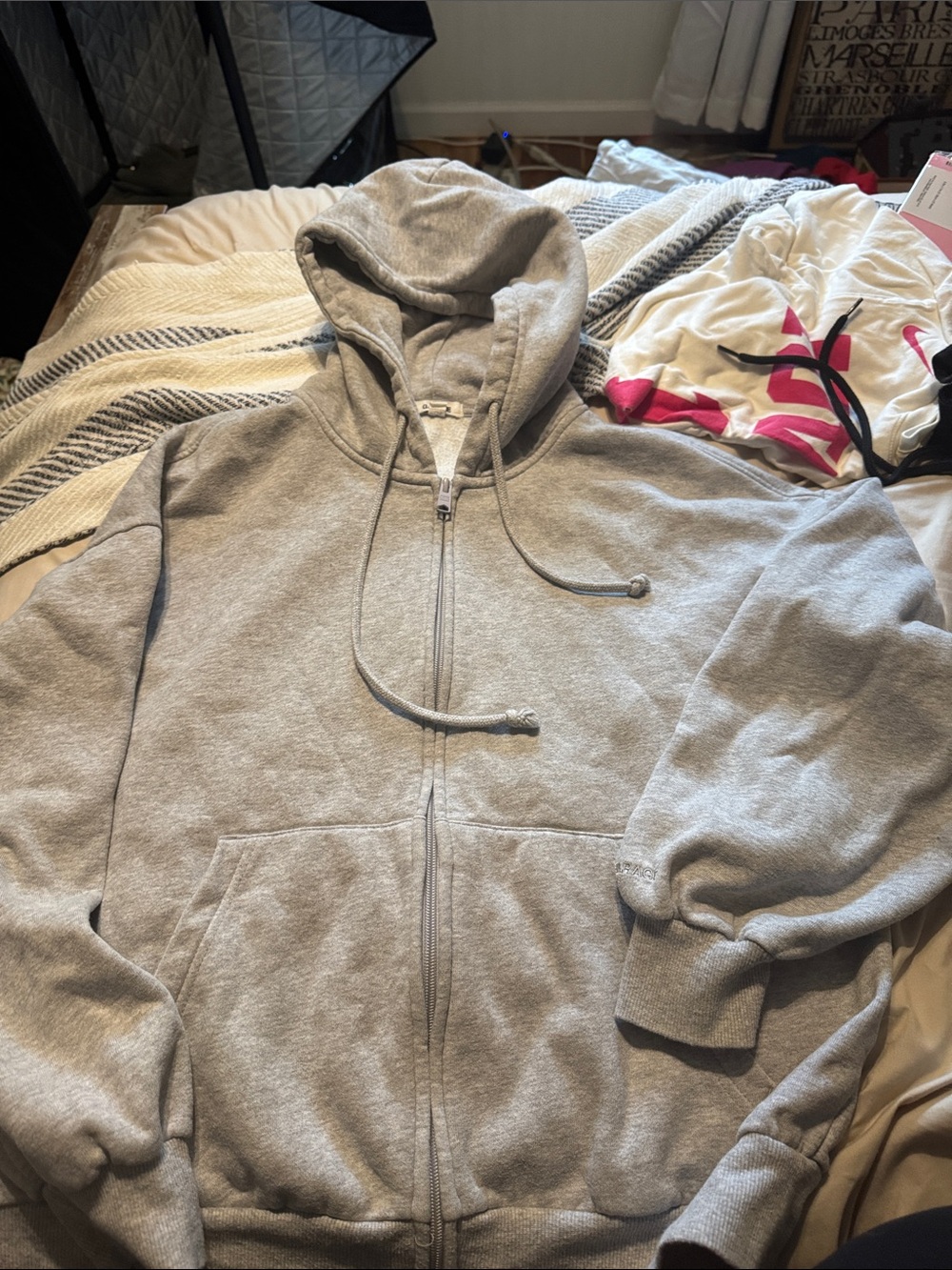 Garage Light Gray Zip-Up Hoodie